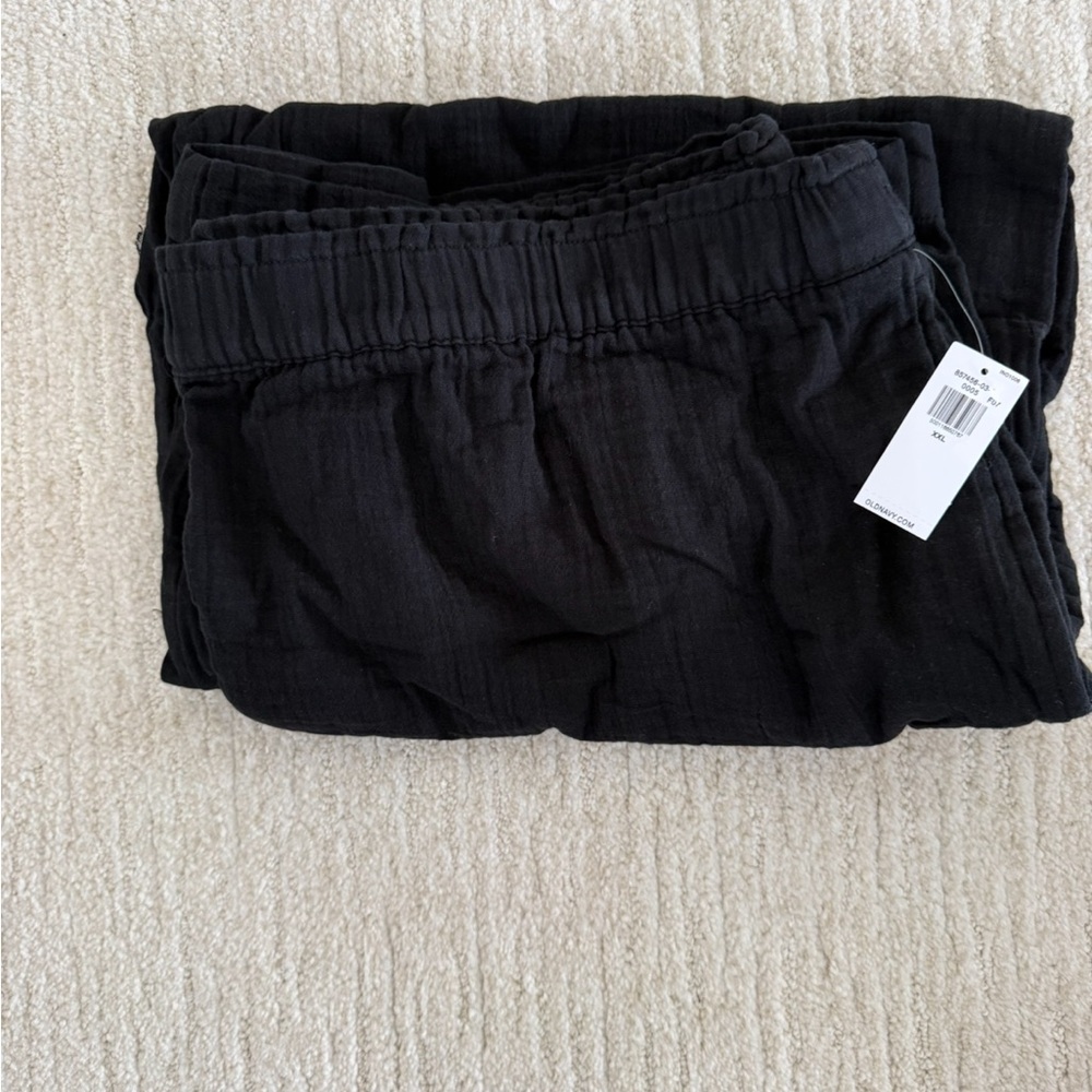 Old Navy Women's Wide Leg Gauze Pants - Black